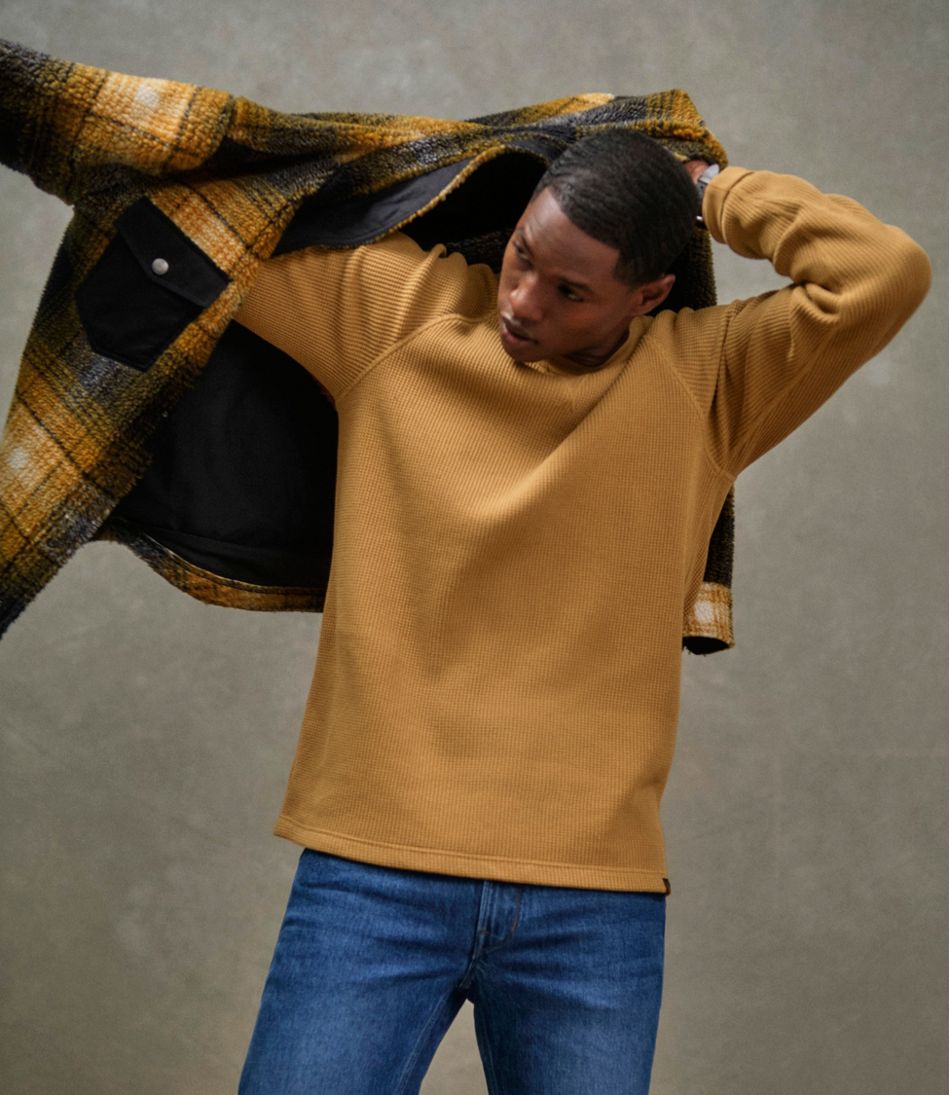 Men's Signature Mixed Media Fleece Shirt Jacket, Plaid | L.L.Bean online