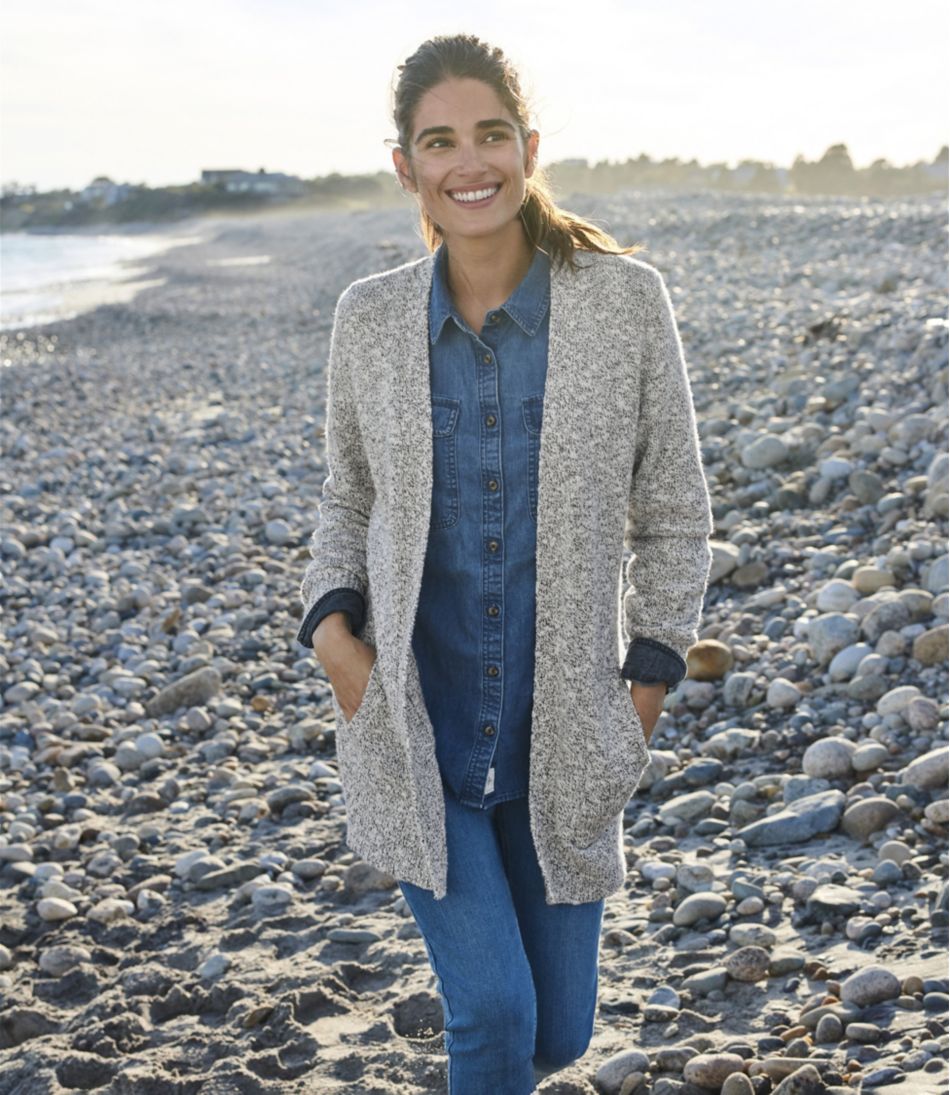 Women's Cotton Ragg Sweater, Open Cardigan | L.L.Bean US