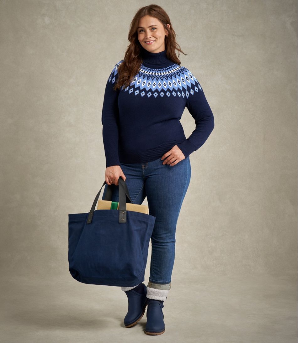 Women's Cotton/Cashmere Sweater, Turtleneck Fair Isle | L.L.Bean discount