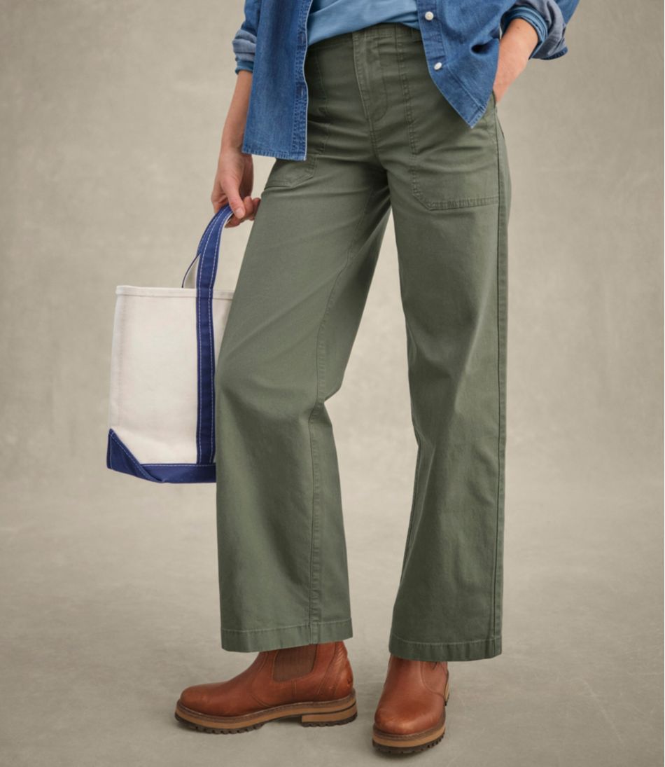 Women's 207 Vintage Cotton Canvas Pants, High-Rise Wide-Leg | L.L.Bean discount