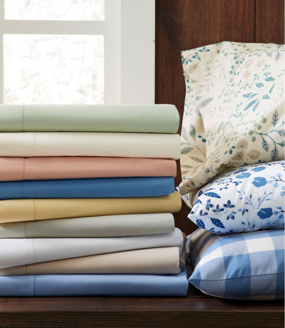 280-Thread-Count Pima Cotton Percale Pillowcases, Set of Two | L.L.Bean discount