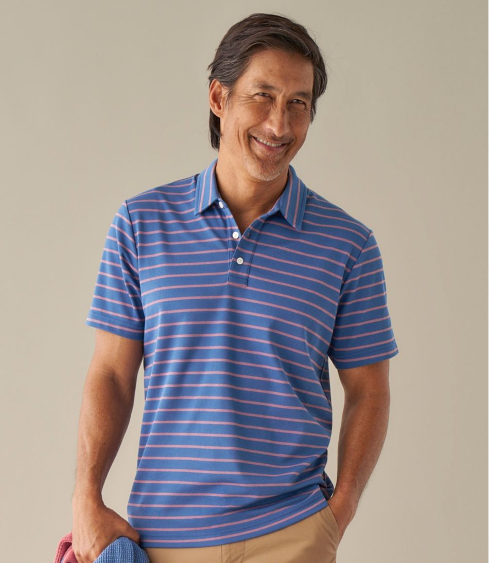 Men's Comfort Stretch Performance® Polo, Short-Sleeve, Slightly Fitted, Stripe | L.L.Bean online