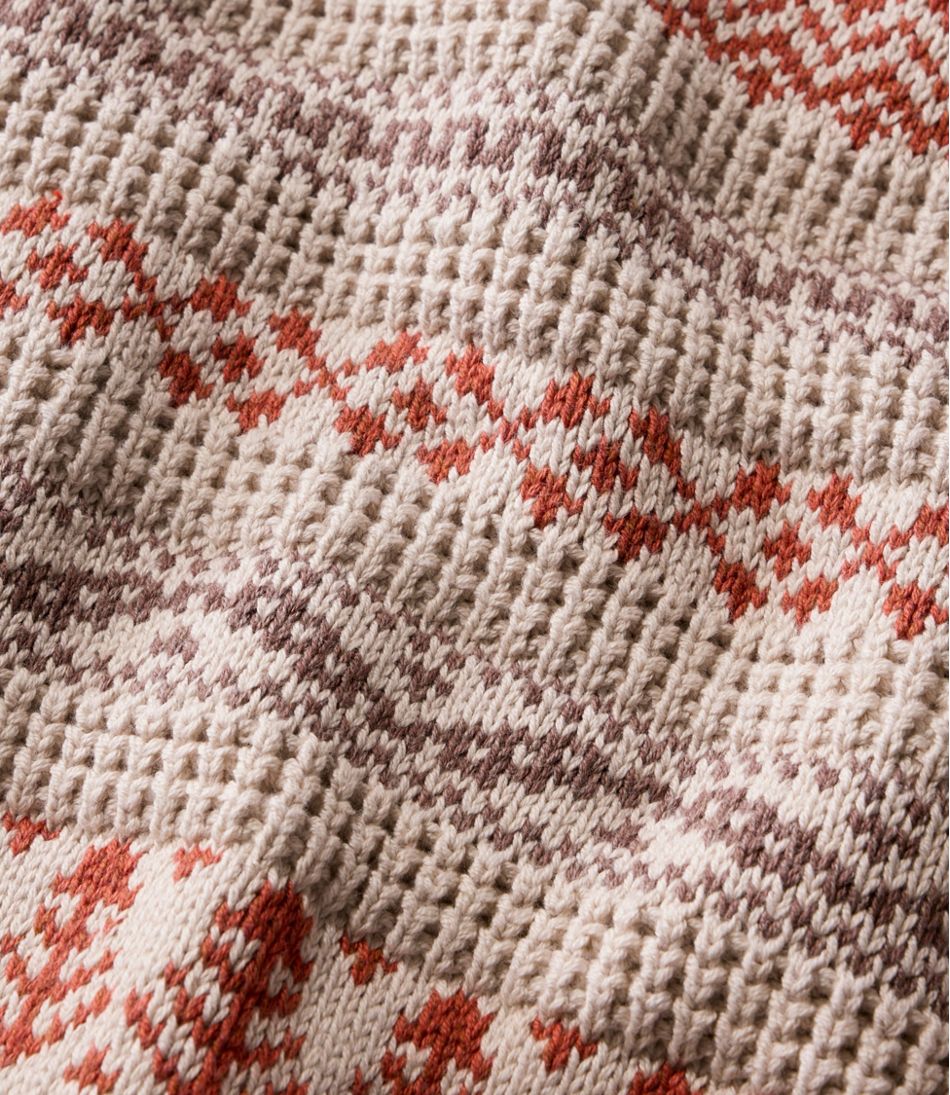 Men's Organic Cotton Waffle Sweater, Crewneck, Fair Isle | L.L.Bean online