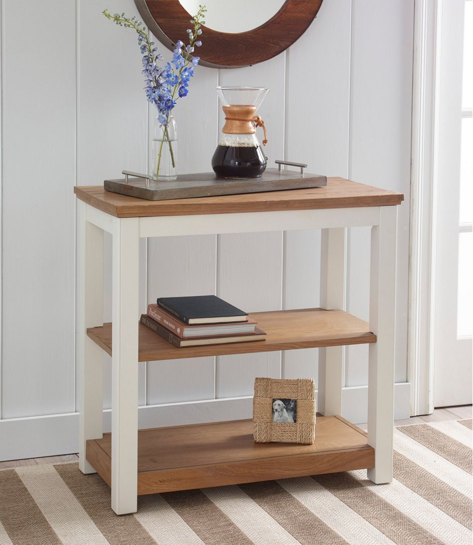 Painted Farmhouse Two-Shelf Console, Wood Top | L.L.Bean US