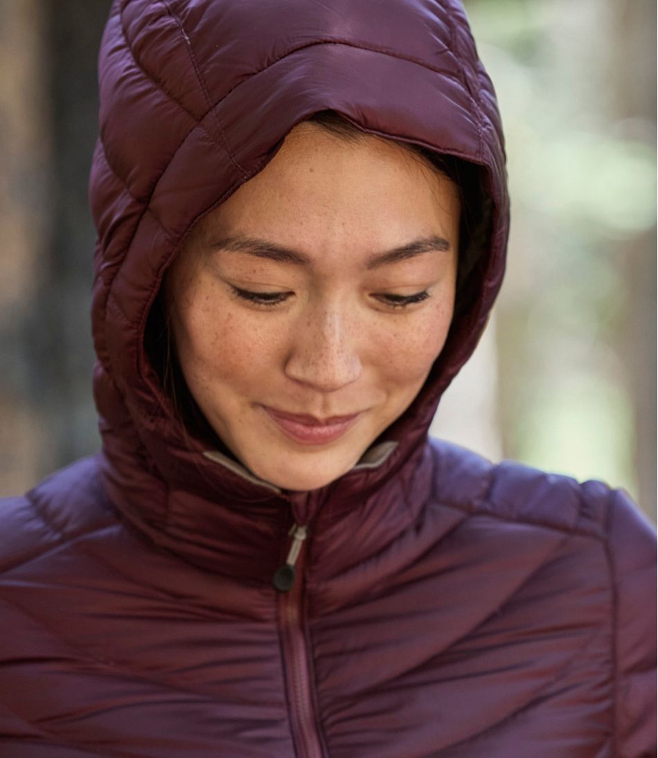 Women's Ultralight 850 Down Hooded Coat, Three-Quarter Length | L.L.Bean online