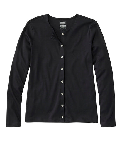 Women's Pima Cotton Tee, Long-Sleeve Crewneck Cardigan | L.L.Bean discount