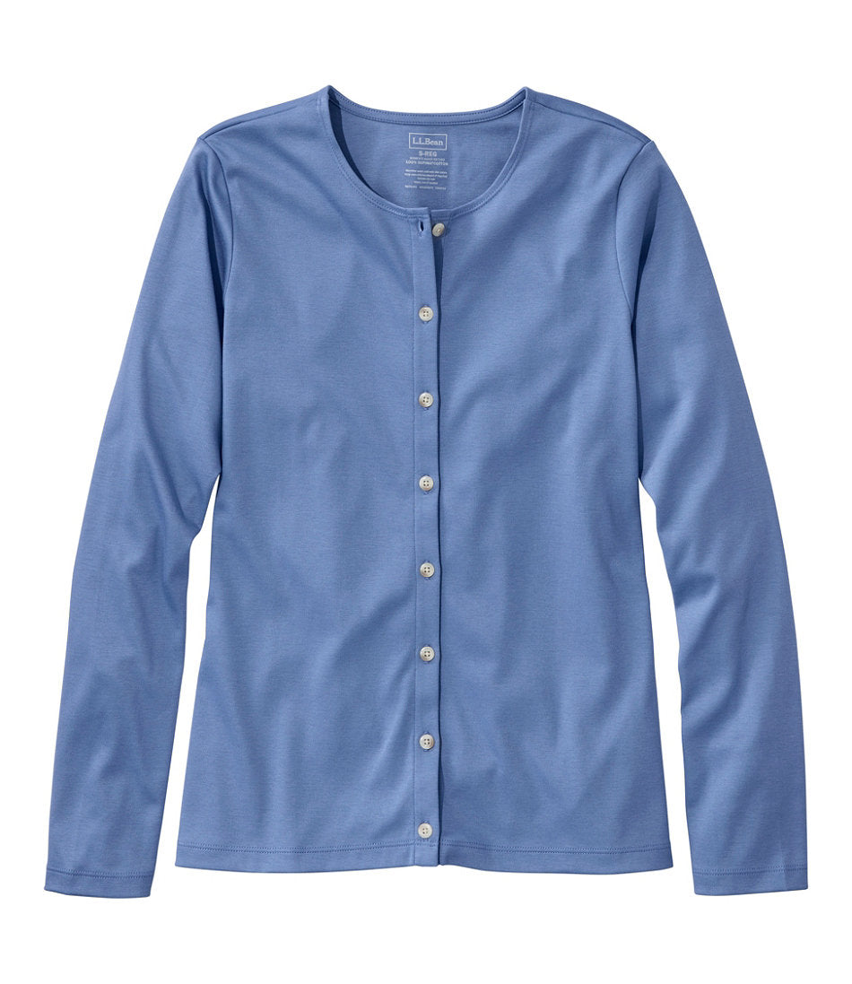 Women's Pima Cotton Tee, Long-Sleeve Crewneck Cardigan | L.L.Bean discount