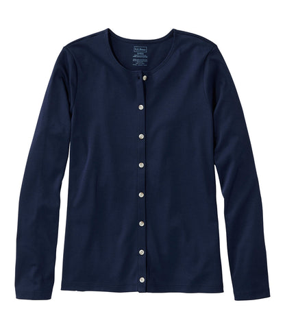 Women's Pima Cotton Tee, Long-Sleeve Crewneck Cardigan | L.L.Bean discount