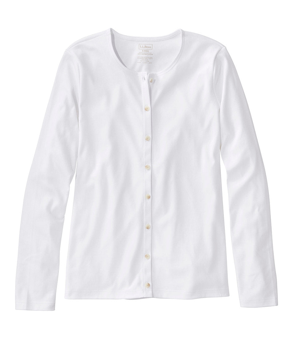 Women's Pima Cotton Tee, Long-Sleeve Crewneck Cardigan | L.L.Bean discount