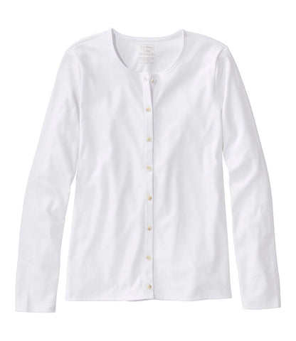 Women's Pima Cotton Tee, Long-Sleeve Crewneck Cardigan | L.L.Bean discount