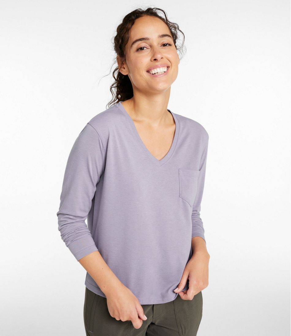 Women's Vista Camp V-Neck Pocket Tee, Long-Sleeve | L.L.Bean US