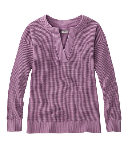 Women's Sunwashed Waffle Sweater, Splitneck | L.L.Bean sale