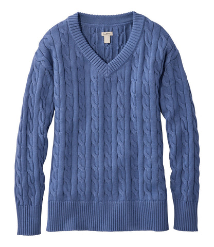 Women's The Original Double L® Sweater, Cable V-Neck | L.L.Bean sale