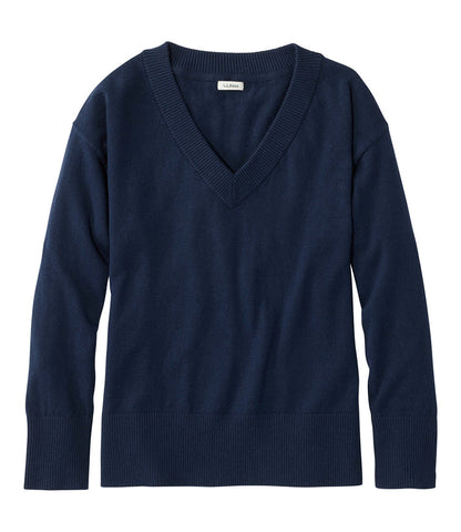 Women's Cotton/Cashmere Sweater, V-Neck | L.L.Bean on sale