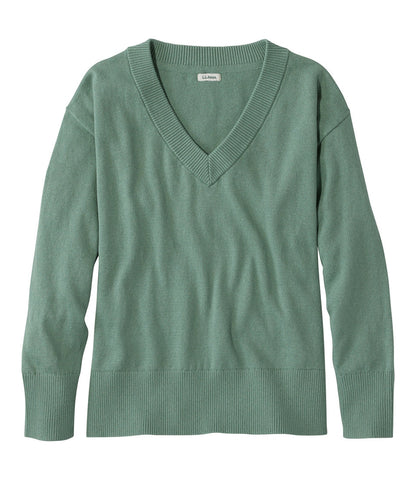 Women's Cotton/Cashmere Sweater, V-Neck | L.L.Bean on sale