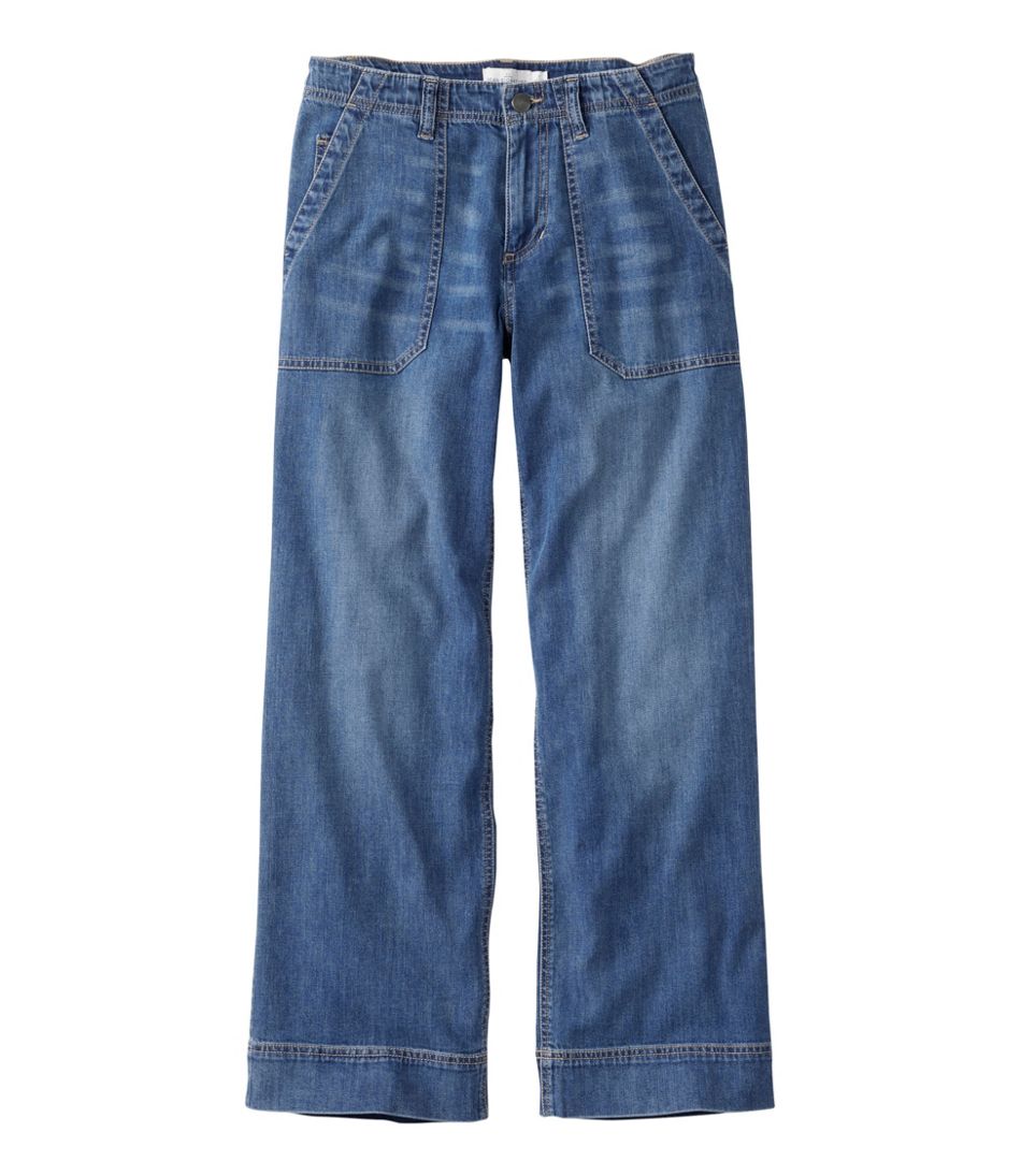 Women's Signature Utility Jeans, Mid-Rise Wide-Leg Ankle | L.L.Bean discount