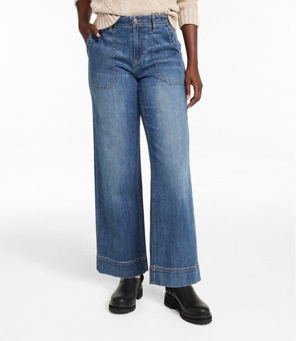 Women's Signature Utility Jeans, Mid-Rise Wide-Leg Ankle | L.L.Bean discount