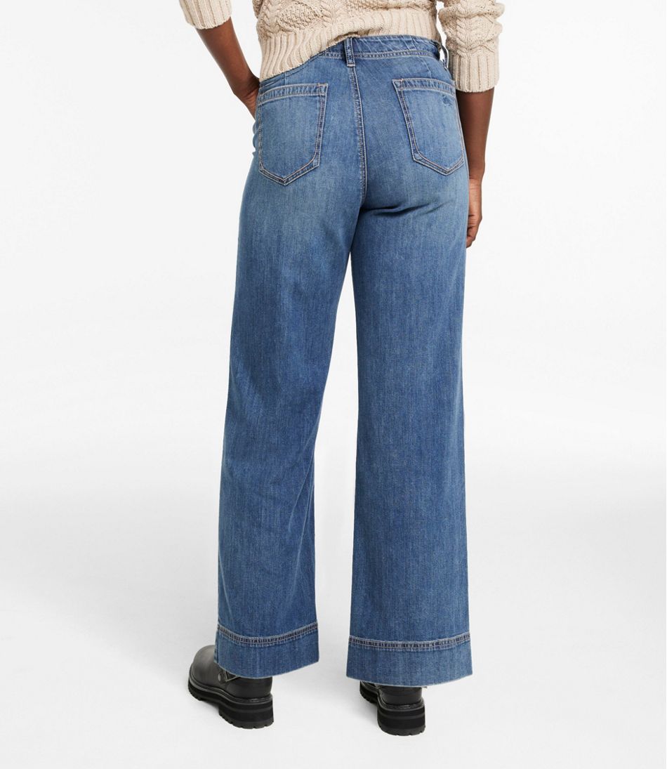 Women's Signature Utility Jeans, Mid-Rise Wide-Leg Ankle | L.L.Bean discount