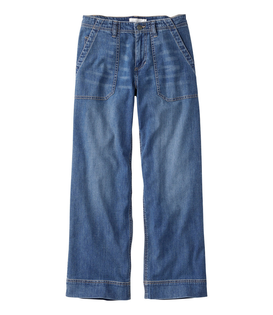 Women's Signature Utility Jeans, Mid-Rise Wide-Leg Ankle | L.L.Bean discount