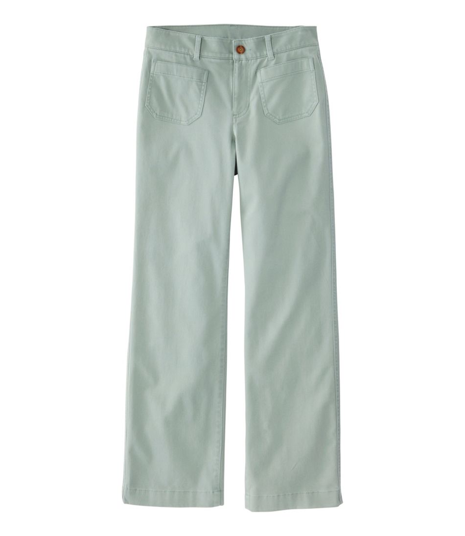 Women's Comfort Stretch Patch Pocket Pants, Mid-Rise Wide Straight-Leg Chino | L.L.Bean online