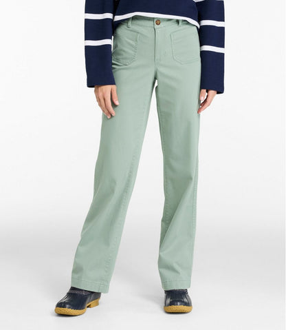 Women's Comfort Stretch Patch Pocket Pants, Mid-Rise Wide Straight-Leg Chino | L.L.Bean online