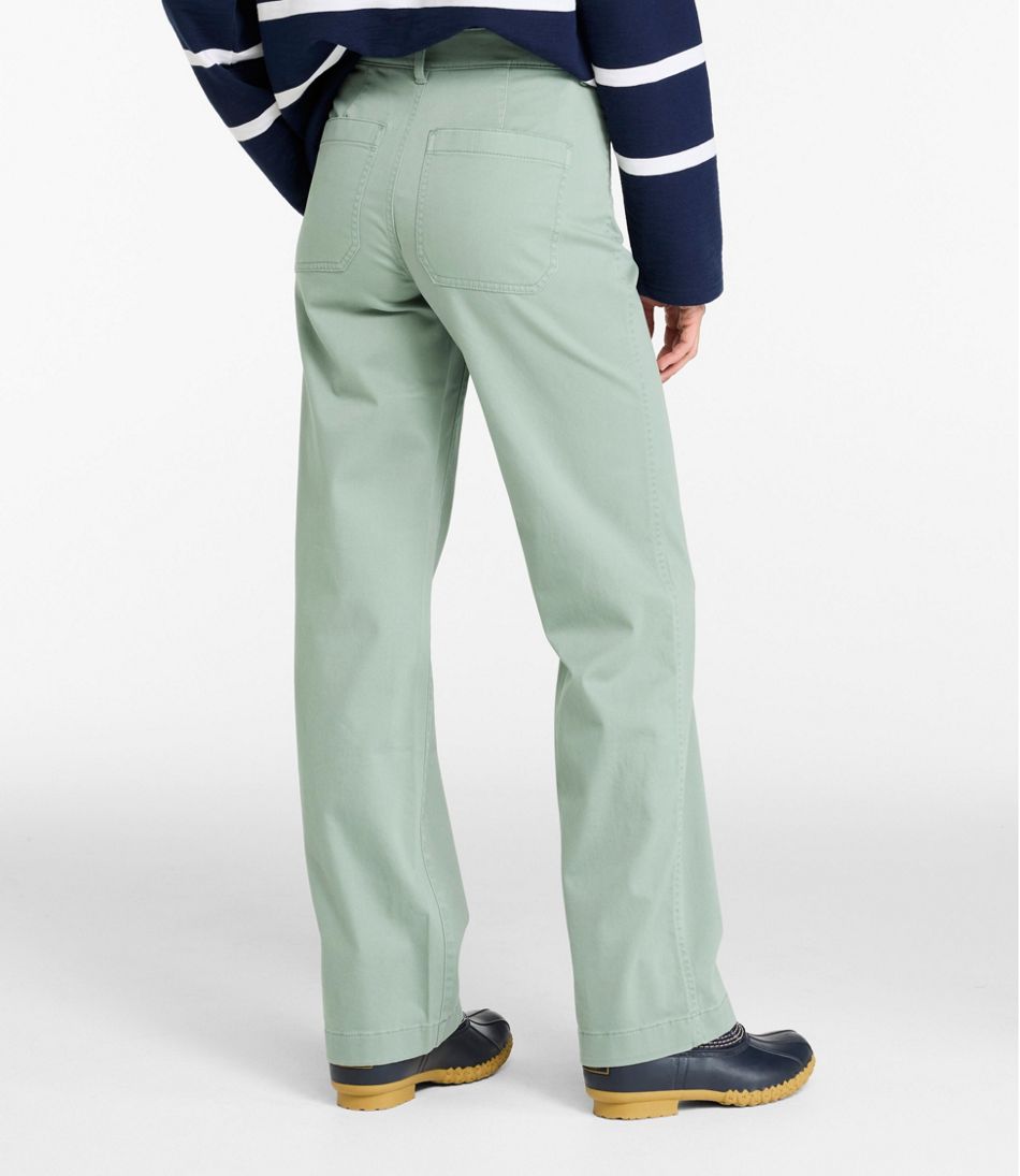 Women's Comfort Stretch Patch Pocket Pants, Mid-Rise Wide Straight-Leg Chino | L.L.Bean online