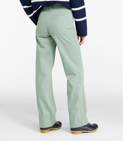 Women's Comfort Stretch Patch Pocket Pants, Mid-Rise Wide Straight-Leg Chino | L.L.Bean online