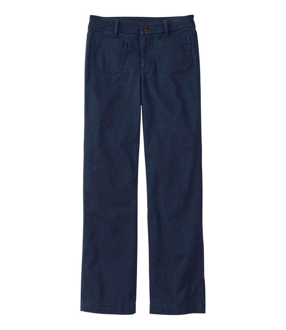 Women's Comfort Stretch Patch Pocket Pants, Mid-Rise Wide Straight-Leg Chino | L.L.Bean online