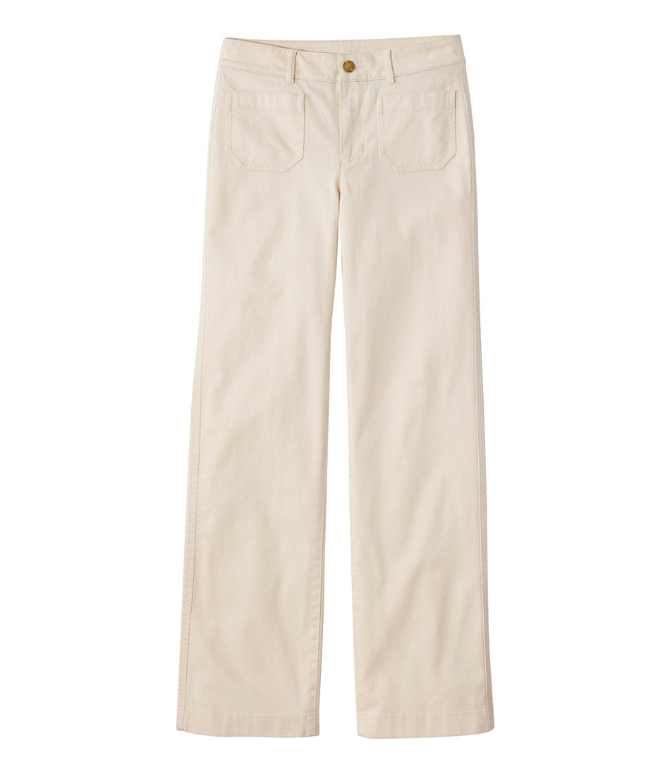 Women's Comfort Stretch Patch Pocket Pants, Mid-Rise Wide Straight-Leg Chino | L.L.Bean online