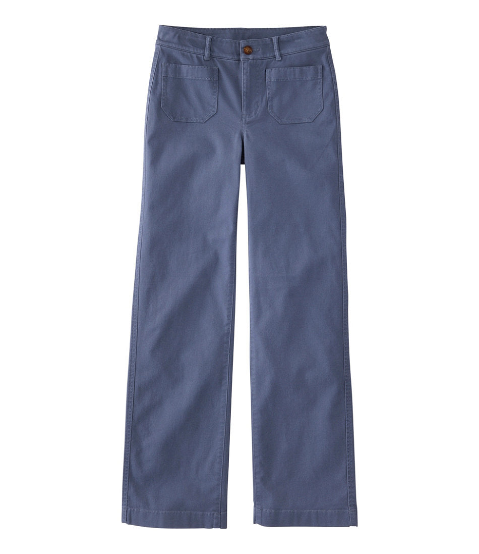 Women's Comfort Stretch Patch Pocket Pants, Mid-Rise Wide Straight-Leg Chino | L.L.Bean online