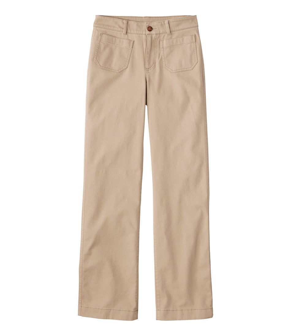 Women's Comfort Stretch Patch Pocket Pants, Mid-Rise Wide Straight-Leg Chino | L.L.Bean online