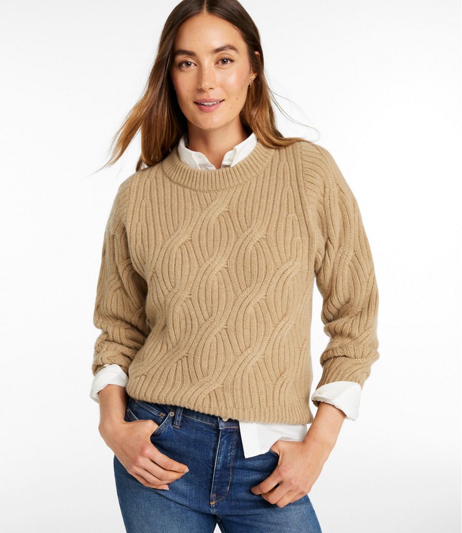 Women's Signature Premium Cashmere Cable Sweater, Crewneck | L.L.Bean online