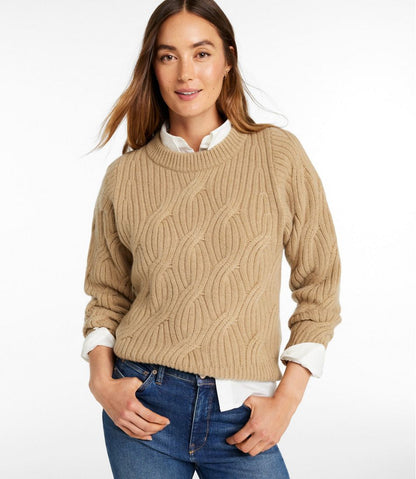 Women's Signature Premium Cashmere Cable Sweater, Crewneck | L.L.Bean online