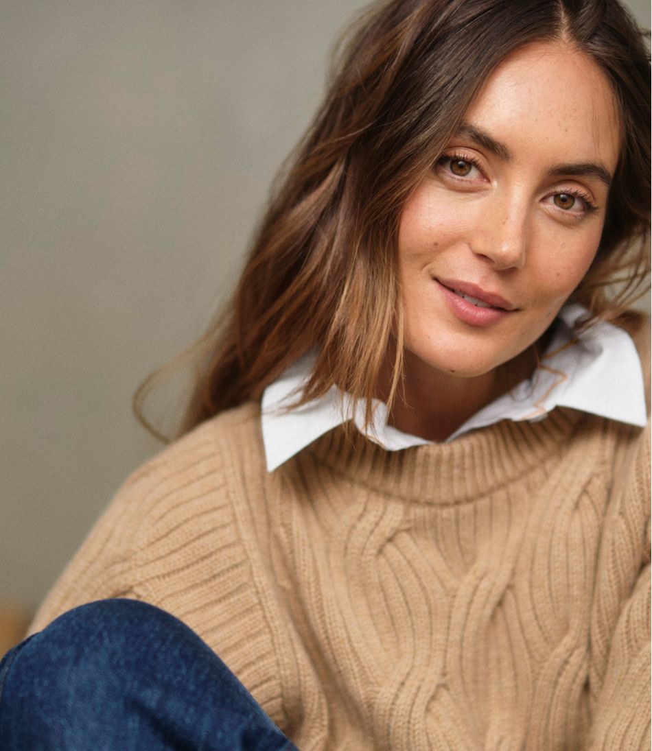 Women's Signature Premium Cashmere Cable Sweater, Crewneck | L.L.Bean online