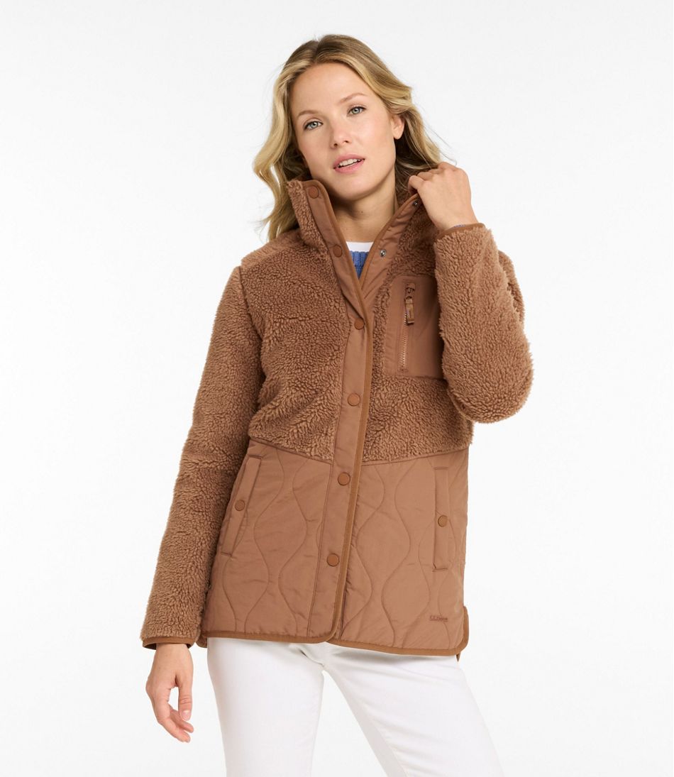 Women's Bean's Mixed Media Sherpa Fleece Jacket | L.L.Bean US