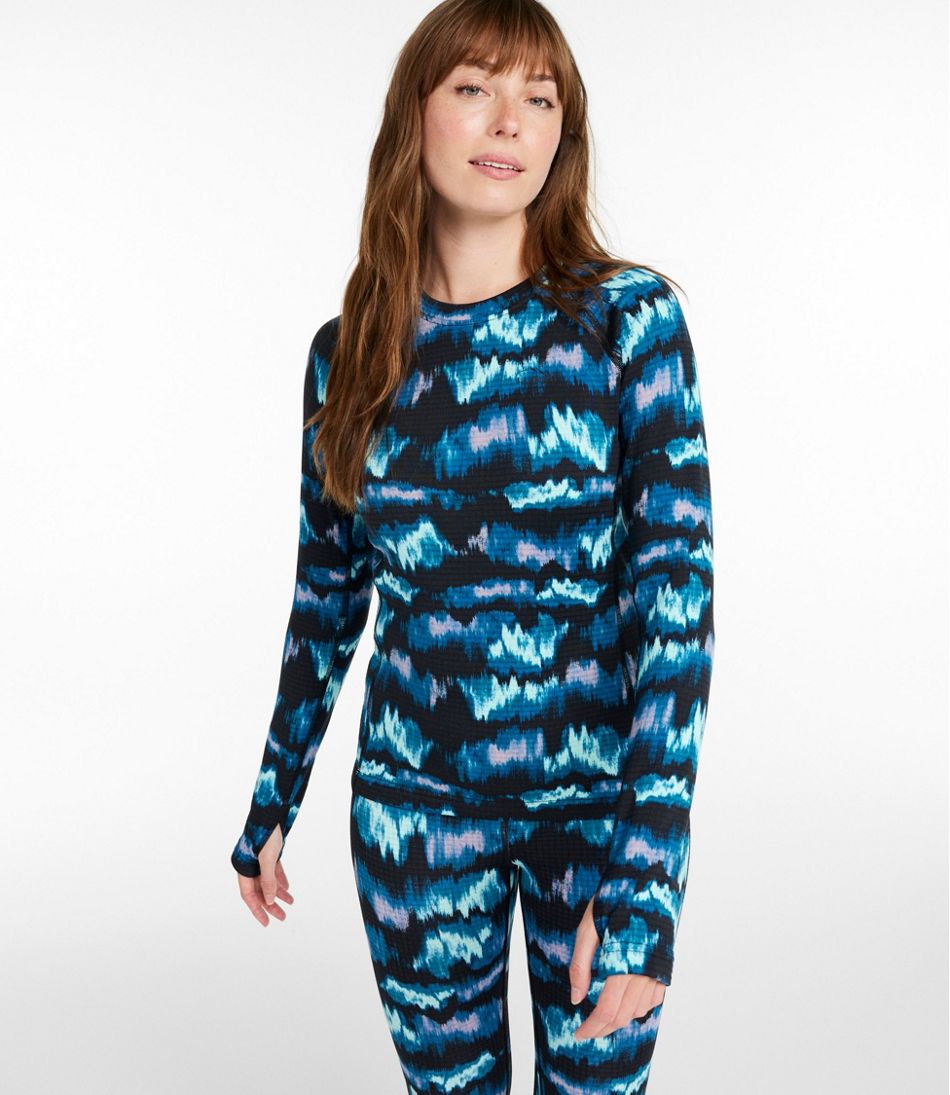 Women's Heavyweight Base Layer Crew Top, Print | L.L.Bean on sale