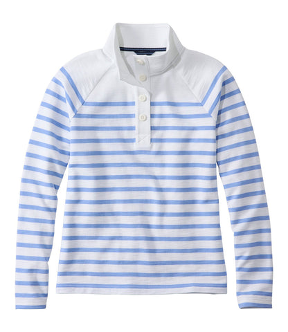 Women's Peaks Island Button Mockneck, Stripe | L.L.Bean online