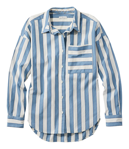 Women's Signature Premium Essential Poplin Shirt, Long-Sleeve Novelty Stripe | L.L.Bean discount