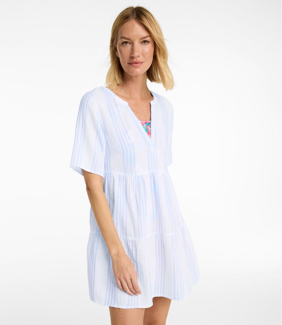 Women's Cloud Gauze Cover-Up, Tiered Dress Print | L.L.Bean discount