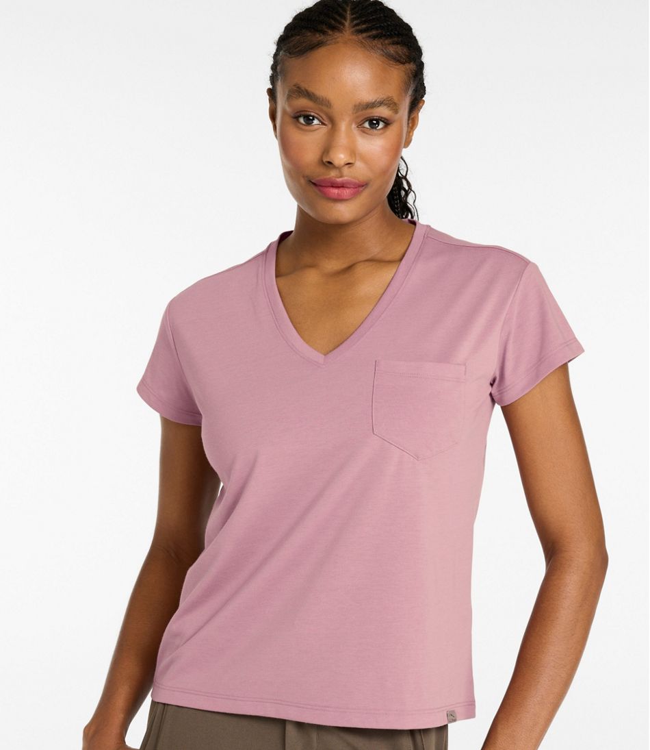 Women's Mountainside V-Neck Pocket Tee, Short Sleeve | L.L.Bean US