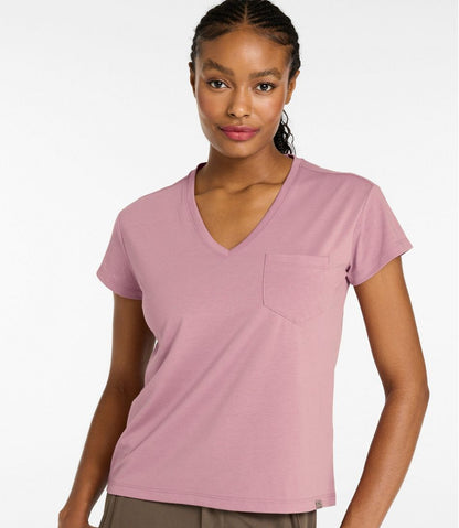 Women's Mountainside V-Neck Pocket Tee, Short Sleeve | L.L.Bean US
