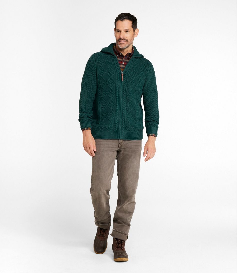 Men's Signature Cotton Fisherman Sweater, Full-Zip | L.L.Bean US