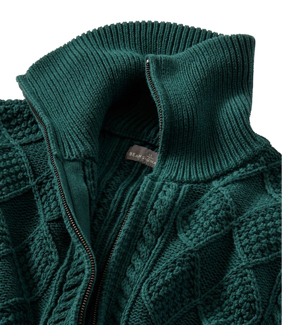 Men's Signature Cotton Fisherman Sweater, Full-Zip | L.L.Bean US