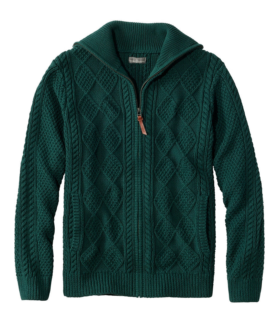 Men's Signature Cotton Fisherman Sweater, Full-Zip | L.L.Bean US
