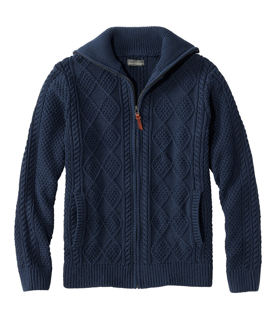 Men's Signature Cotton Fisherman Sweater, Full-Zip | L.L.Bean US