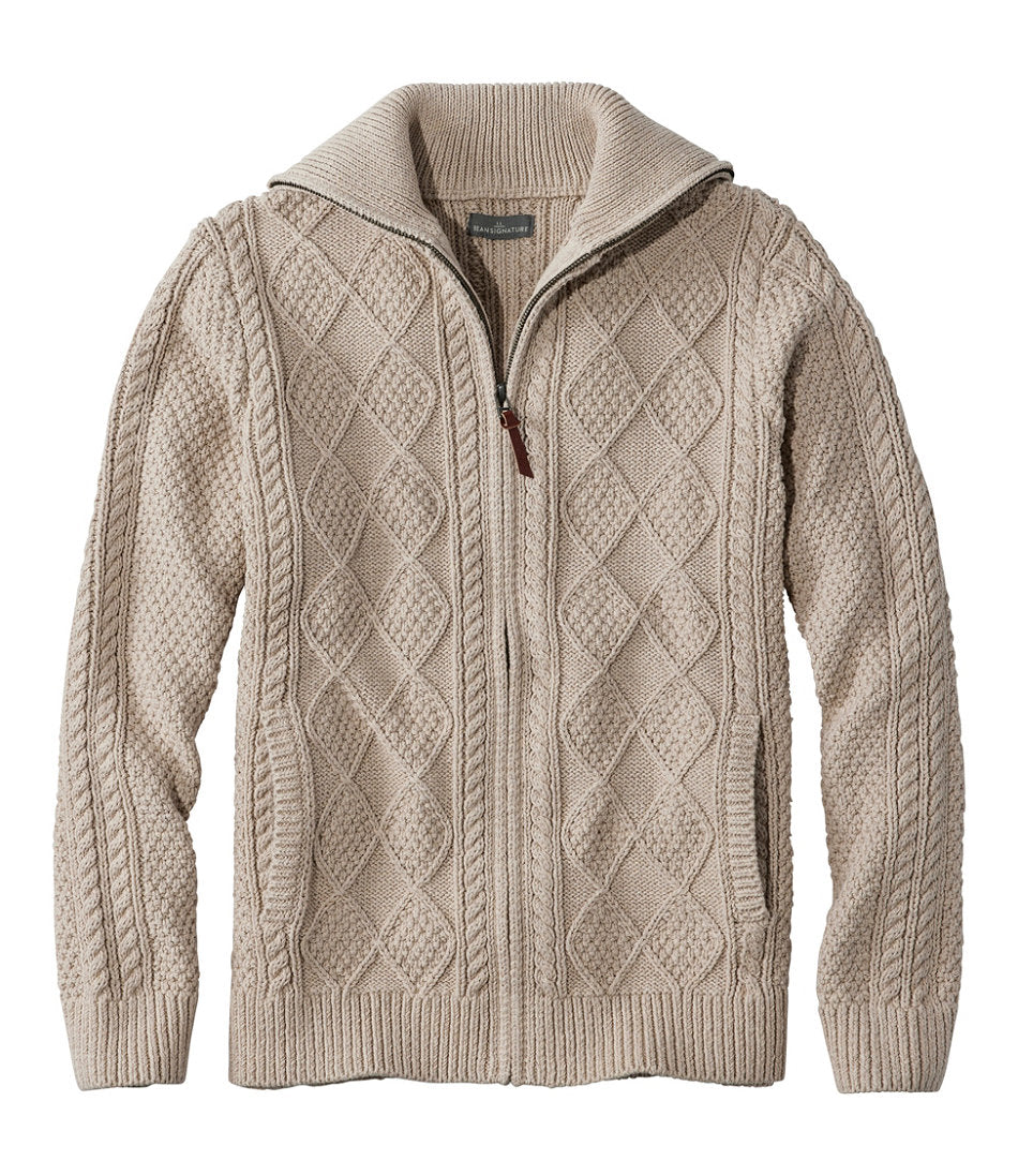Men's Signature Cotton Fisherman Sweater, Full-Zip | L.L.Bean US