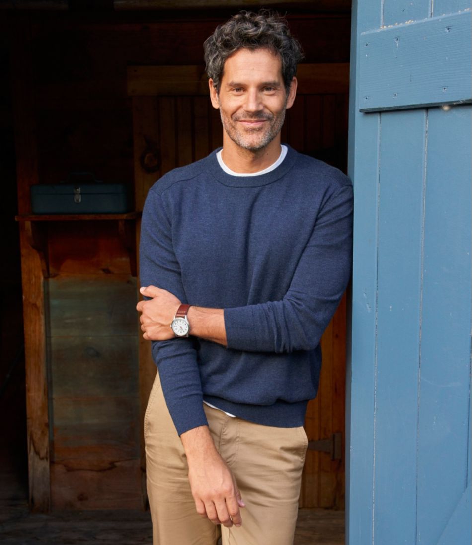 Men's All Seasons Cotton Blend Sweater, Crewneck | L.L.Bean online