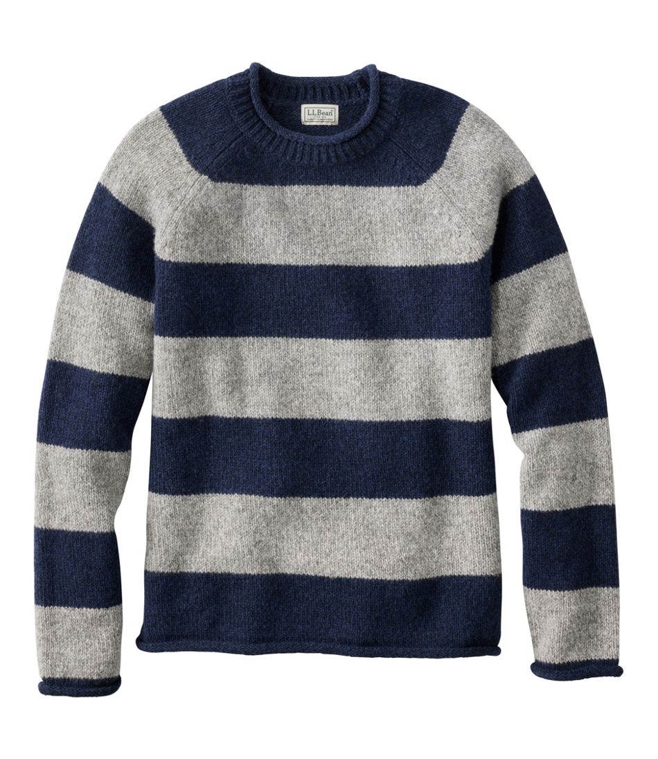 Men's Bean's Classic Ragg Wool Sweater, Rollneck, Stripe | L.L.Bean discount