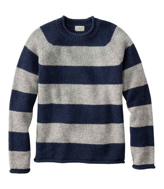 Men's Bean's Classic Ragg Wool Sweater, Rollneck, Stripe | L.L.Bean discount