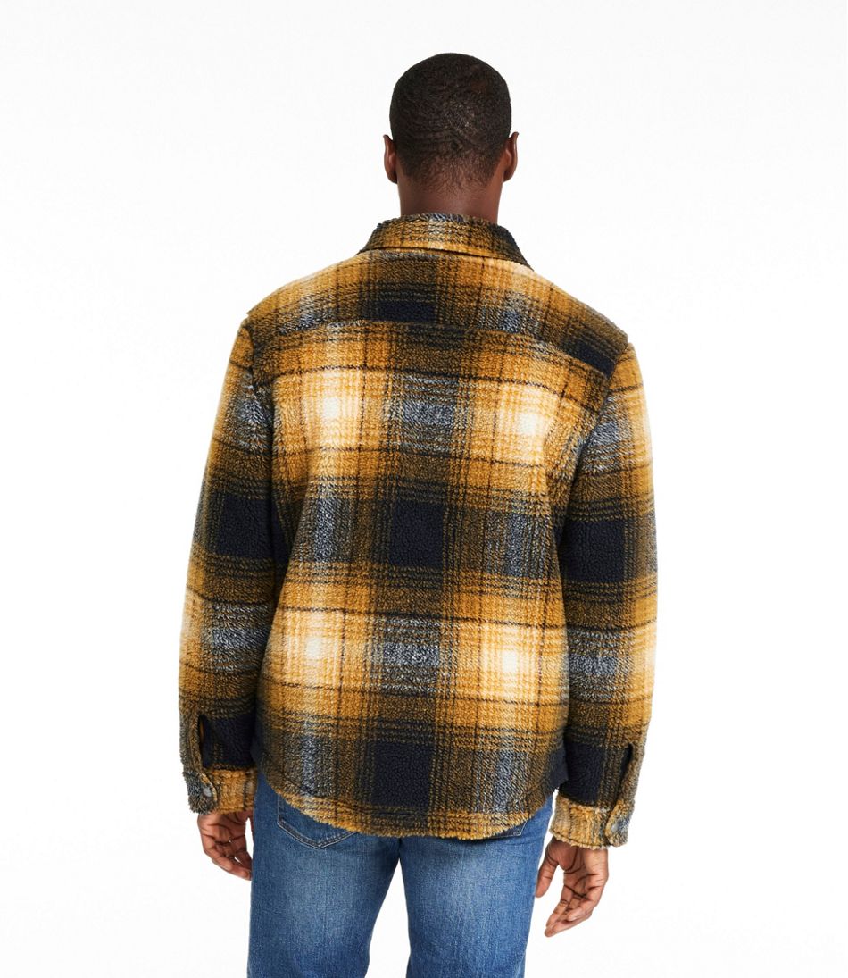 Men's Signature Mixed Media Fleece Shirt Jacket, Plaid | L.L.Bean online